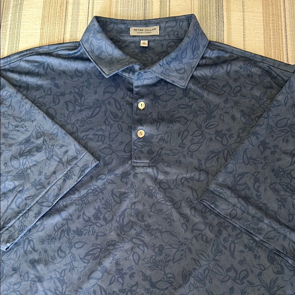 Peter Millar Navy Floral Polo Shirt